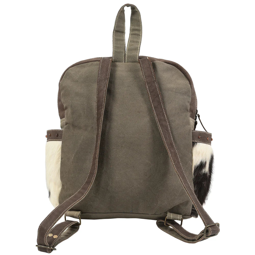 OHLAY CANVAS AND COWHIDE LADIES BACKPACK