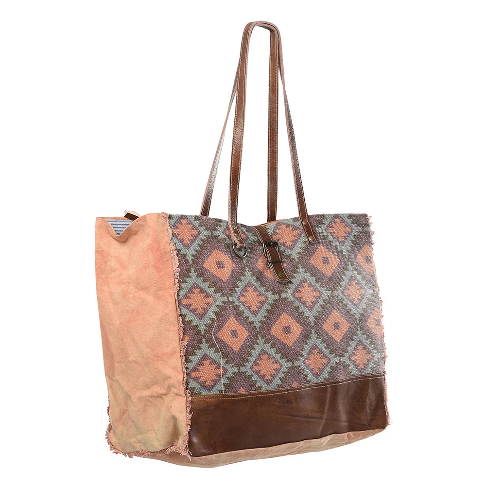 OHLAY-UPCYCLED CANVAS LADIES TOTE