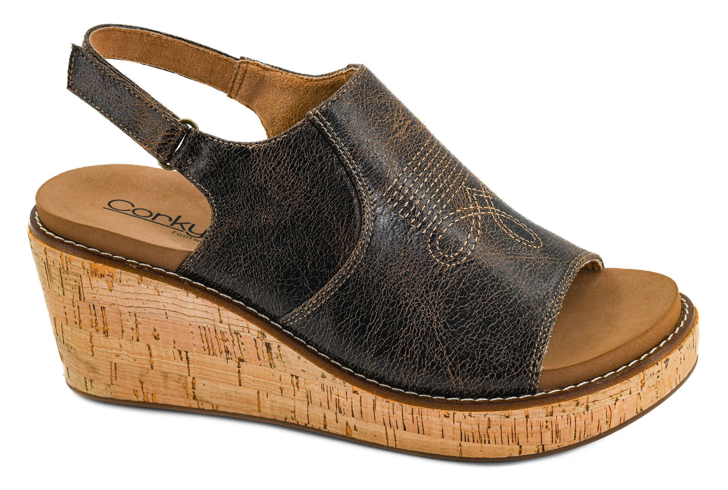 CRINKLE WEDGE SANDALS