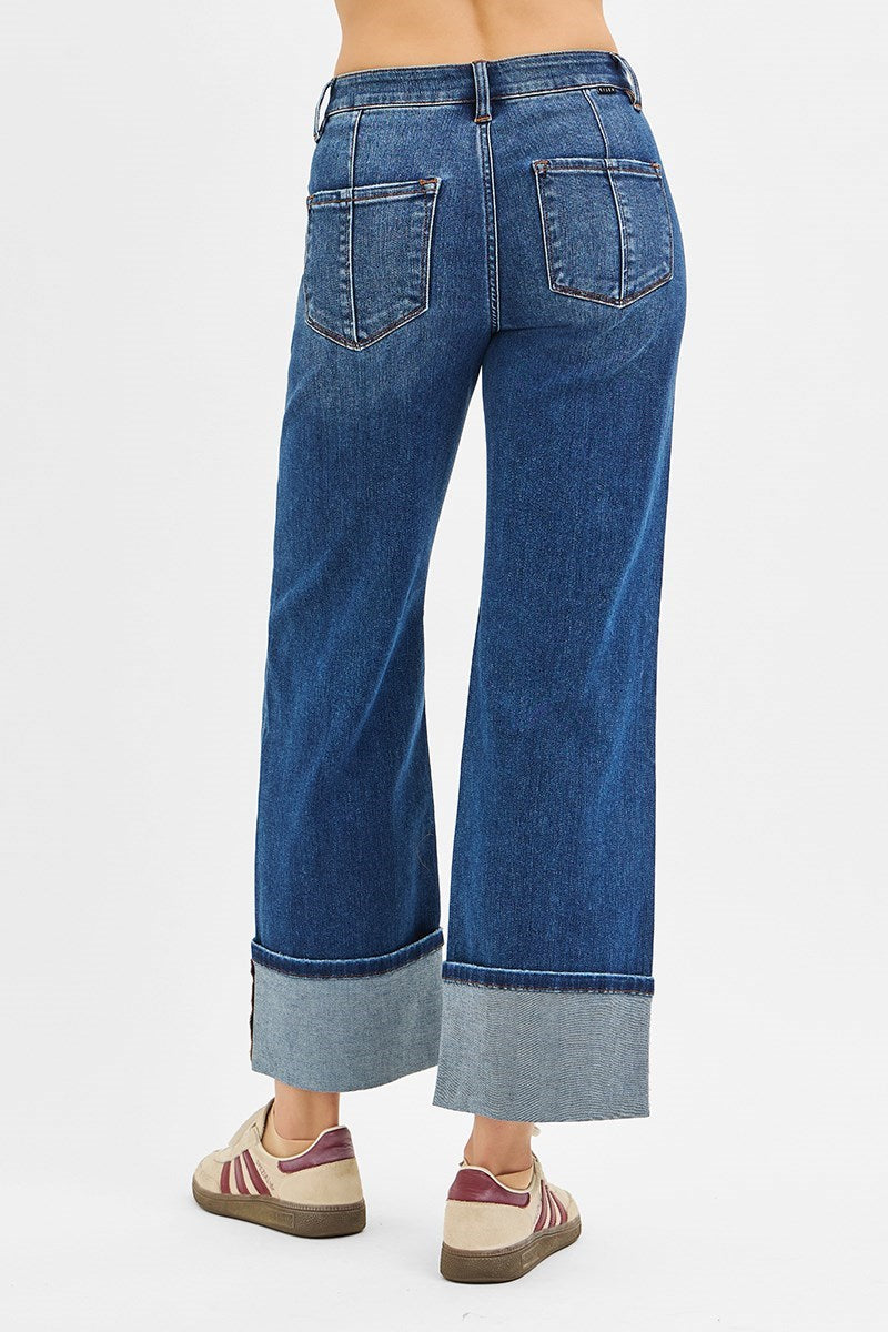 KATHERINE WIDE LEG CUFFED JEANS