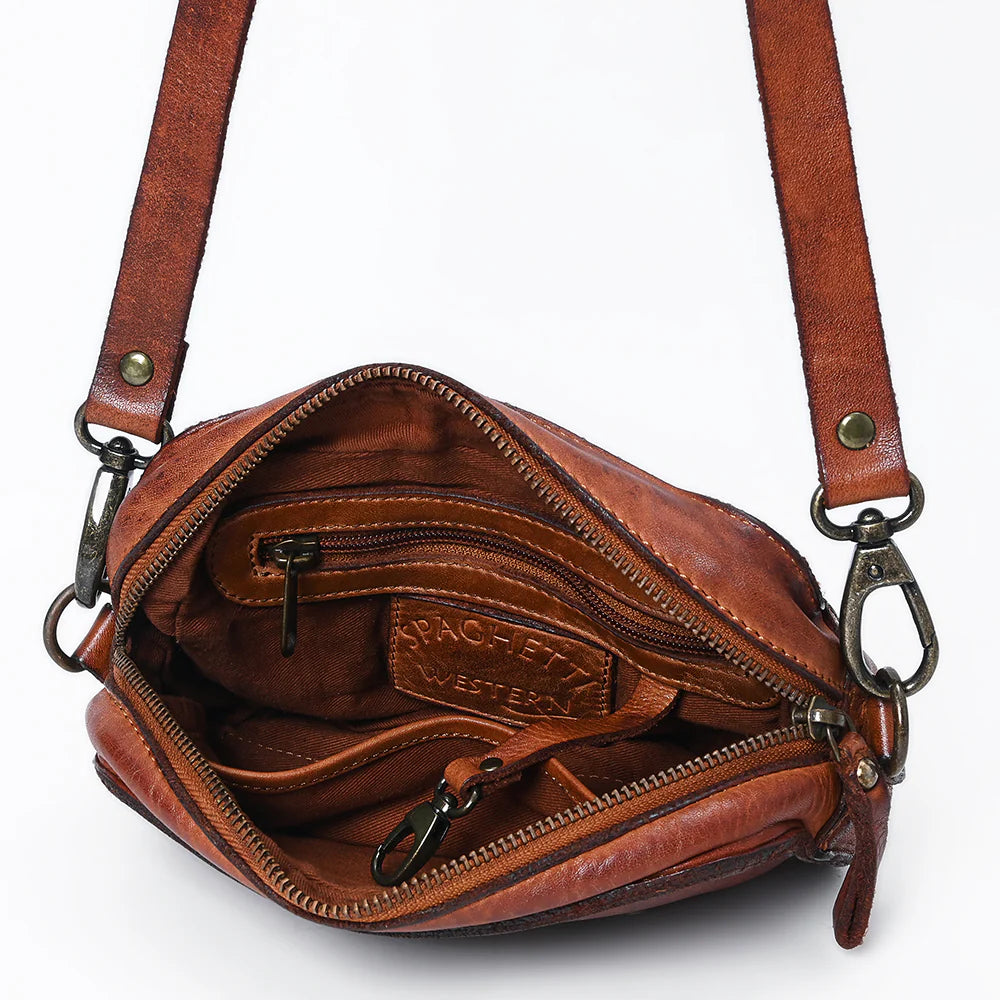 BECCA-CROSSBODY GENUINE LEATHER BAG-SPAGHETTI WESTERN