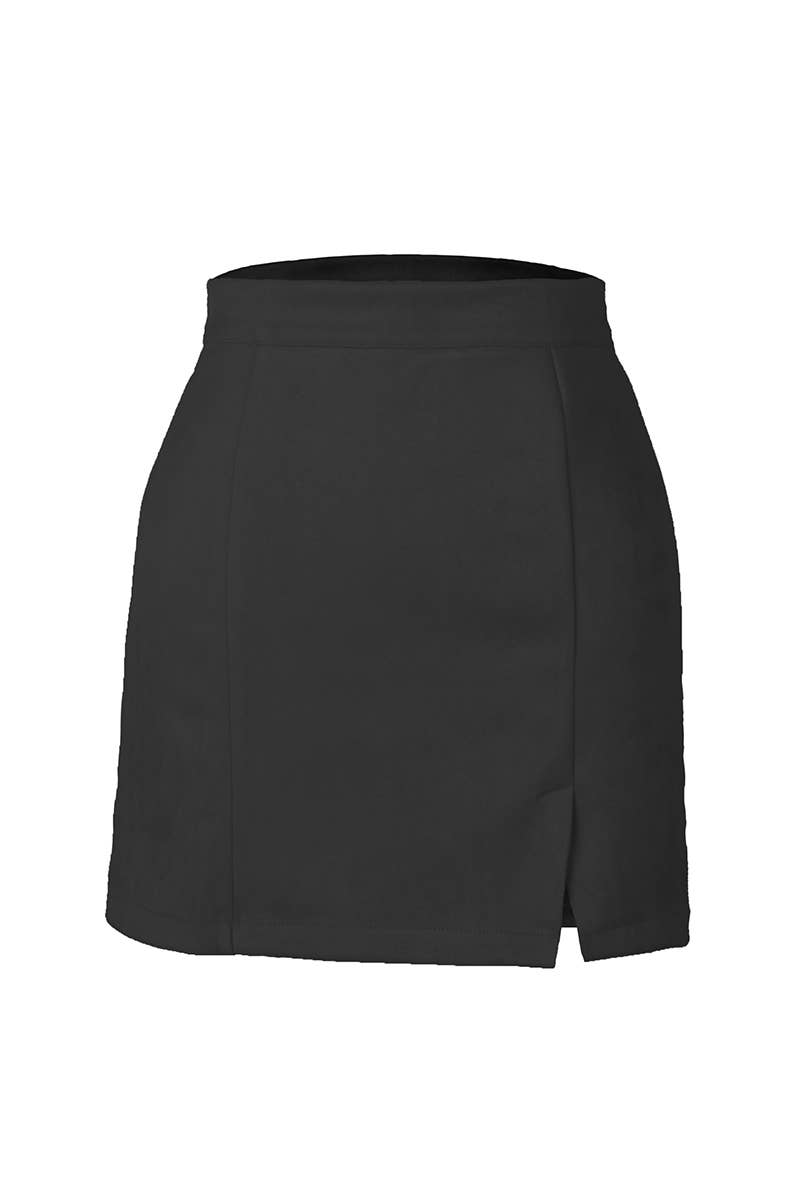 HIGH WAIST FAUX SUEDE MINI SKIRT