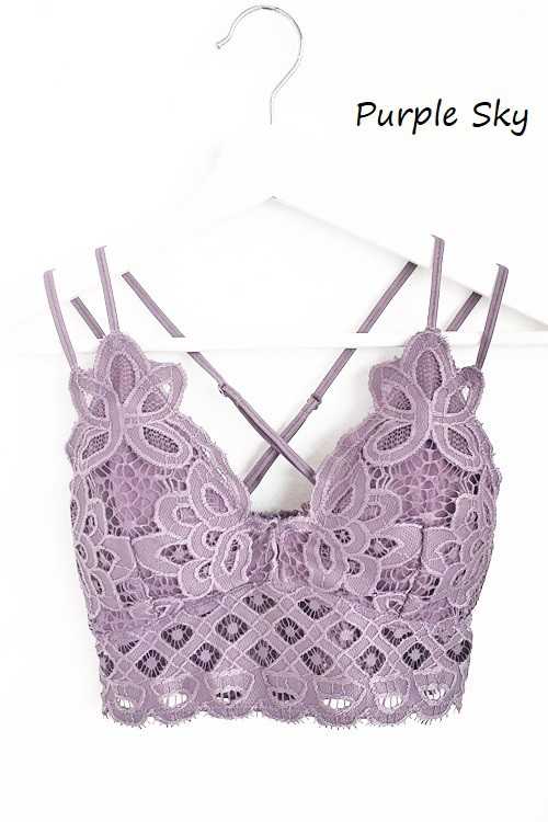 SCALLOPED LACE CAMI BRALETTE