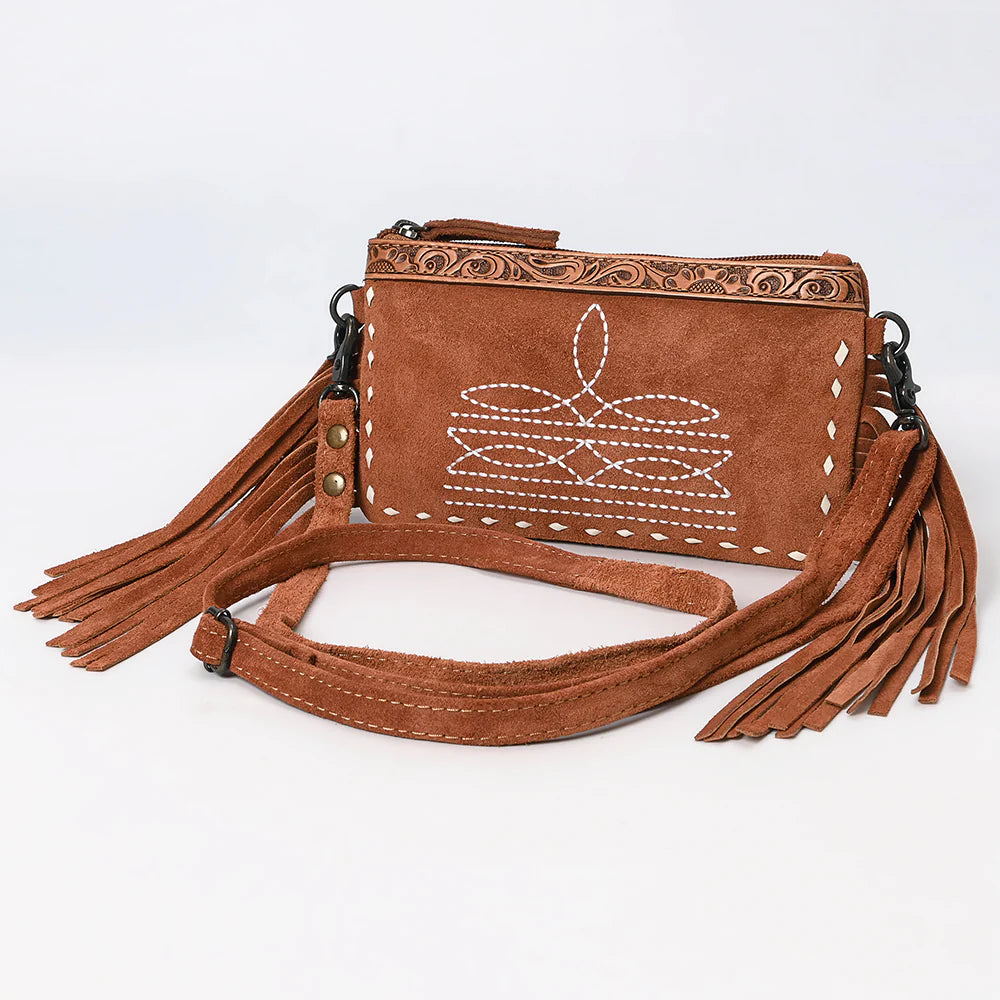 AMERICAN DARLING-BOOT STITCH GENUINE LEATHER CROSSBODY BAG