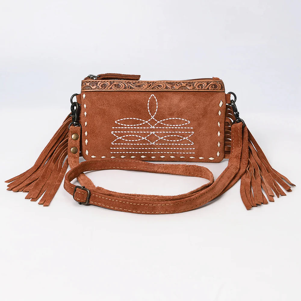 AMERICAN DARLING-BOOT STITCH GENUINE LEATHER CROSSBODY BAG