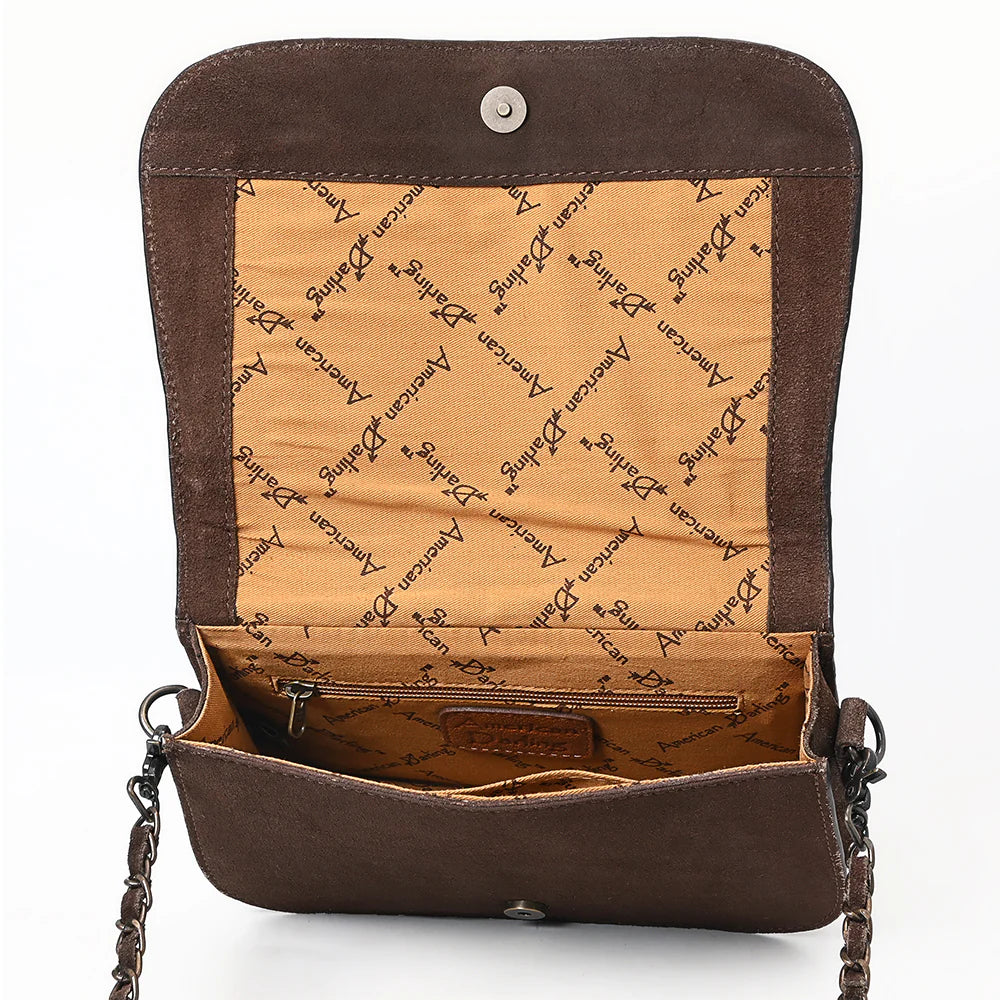 AMERICAN DARLING SUEDE WESTERN BOOT STITCH CROSSBODY BAG