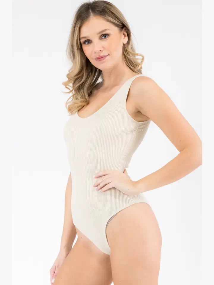 RIBBED FINE KNIT BODYSUIT