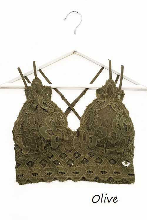 SCALLOPED LACE CAMI BRALETTE