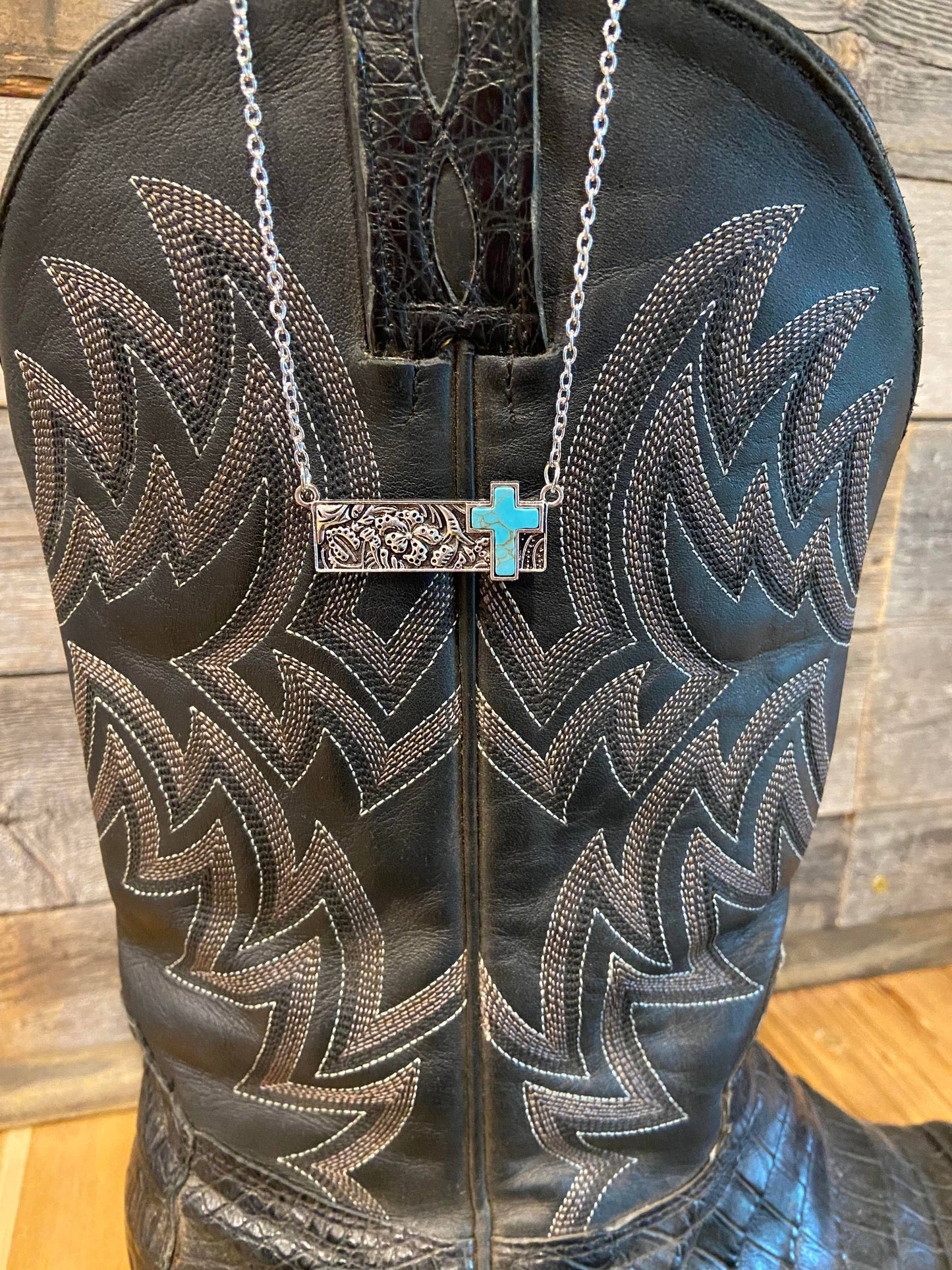 TURQUOISE FAITH BAR NECKLACE