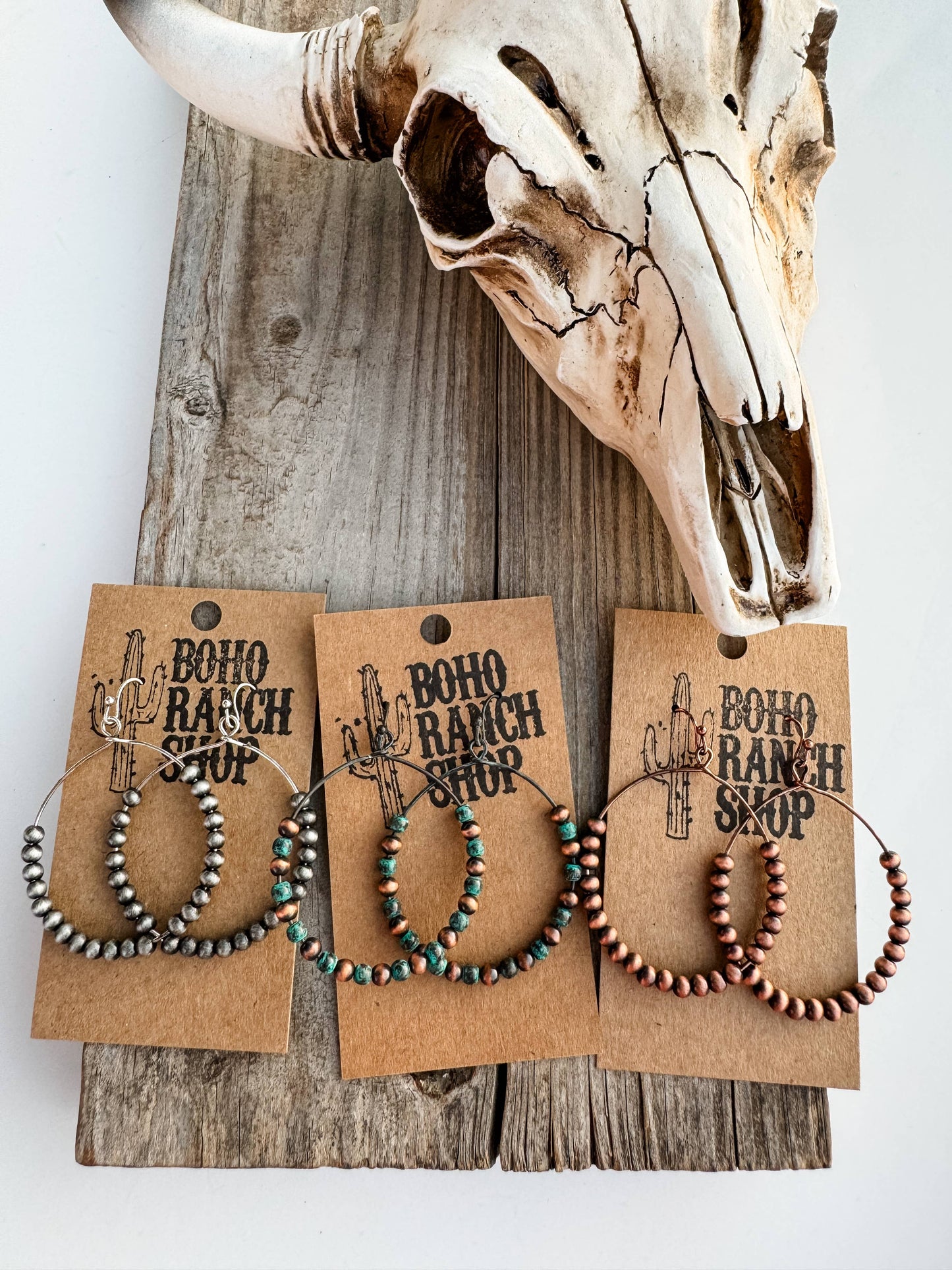 COPPER PEARL HOOP EARRINGS