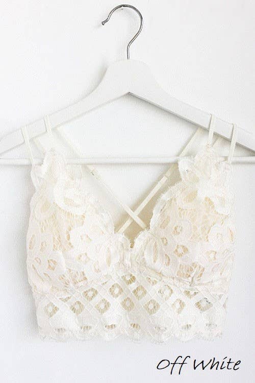 SCALLOPED LACE CAMI BRALETTE