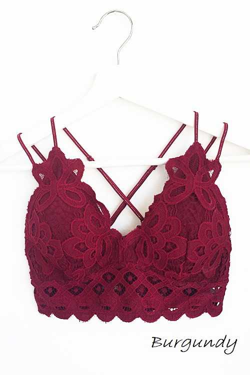 SCALLOPED LACE CAMI BRALETTE