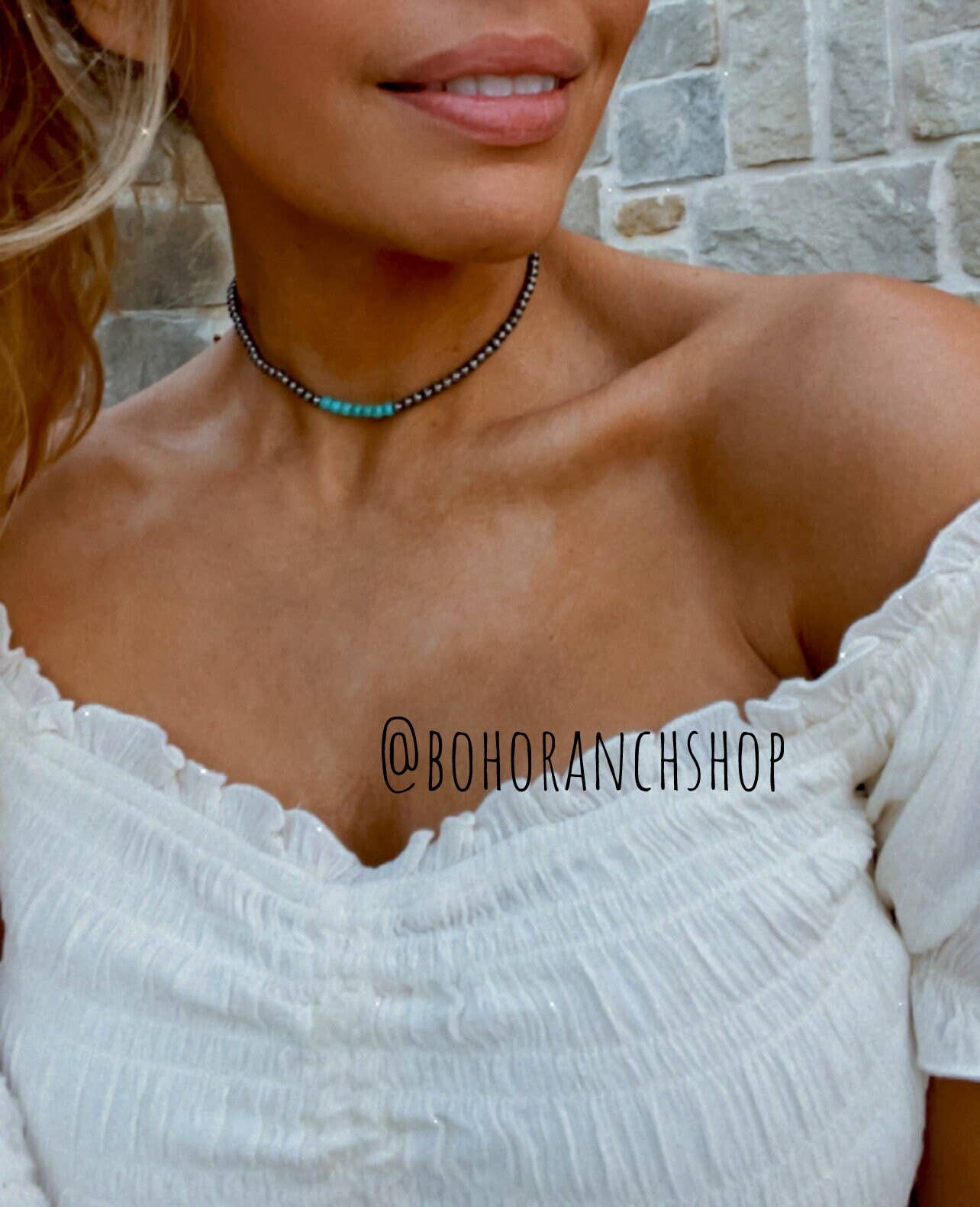WESTERN NAVAJO BEAD CHOKER NECKLACE