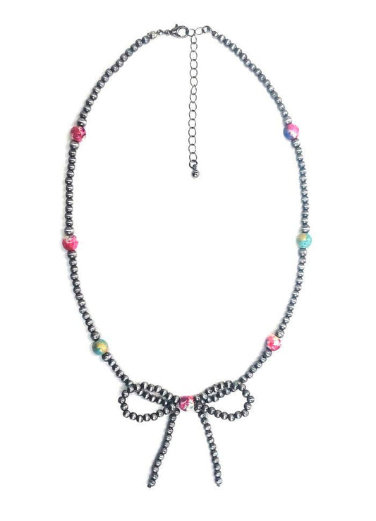 WESTERN NAVAJO STYLE PEARL RIBBON NECKLACE