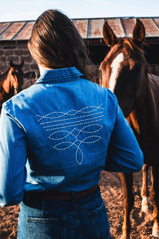 BETSY BOOT STITCH PEARL SNAP SHIRT