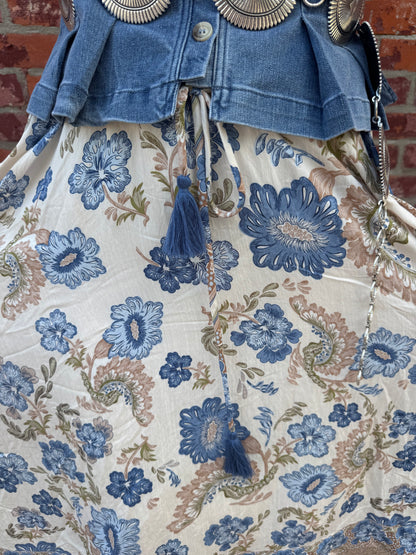 BLUE BELL FLORAL MIDI SKIRT