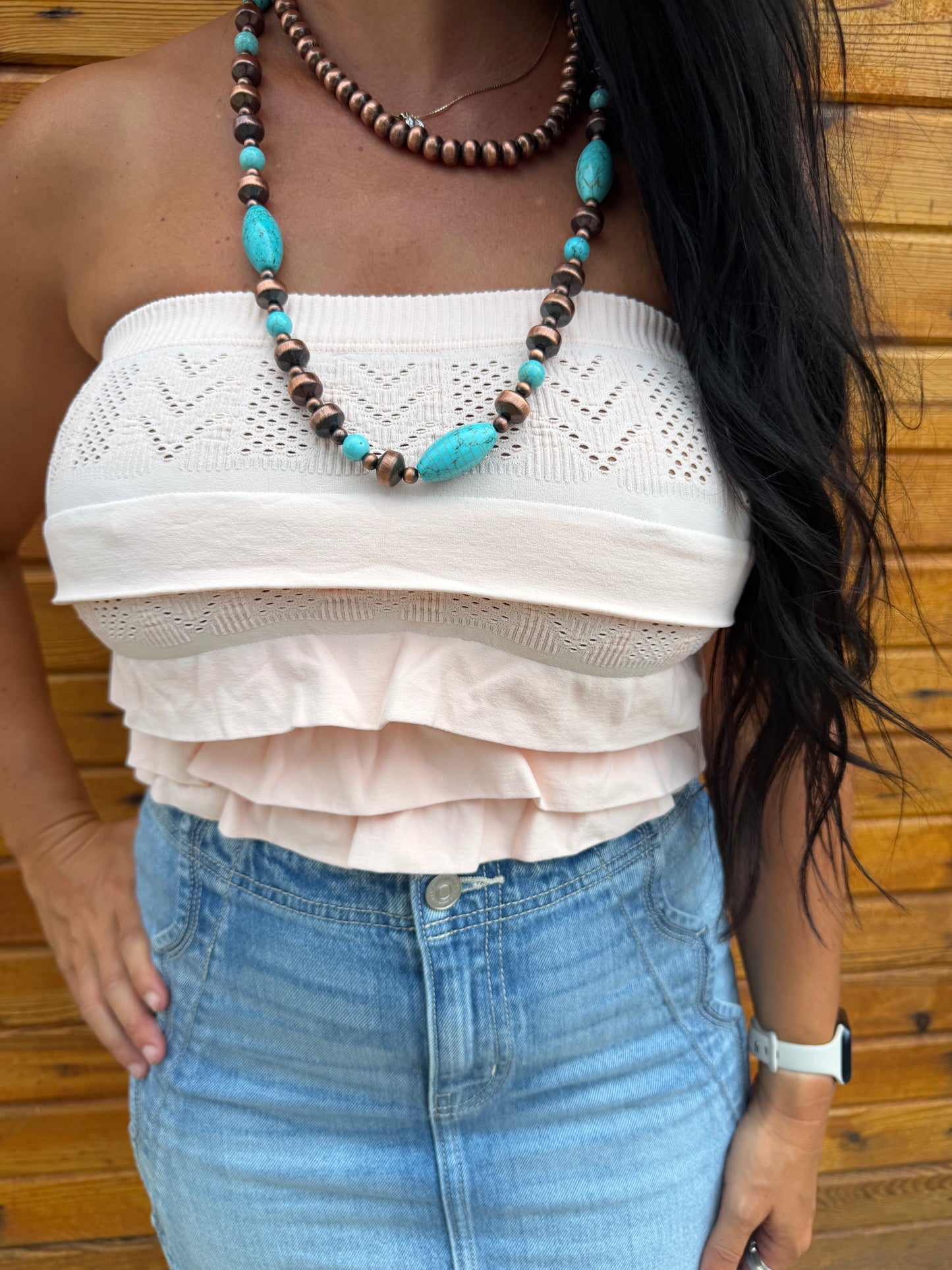 LAYERED RUFFLE TUBE TOP