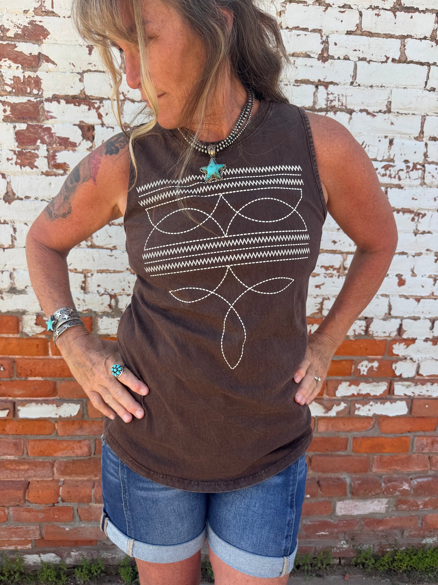 BELLA-BOOT STITCH TANK