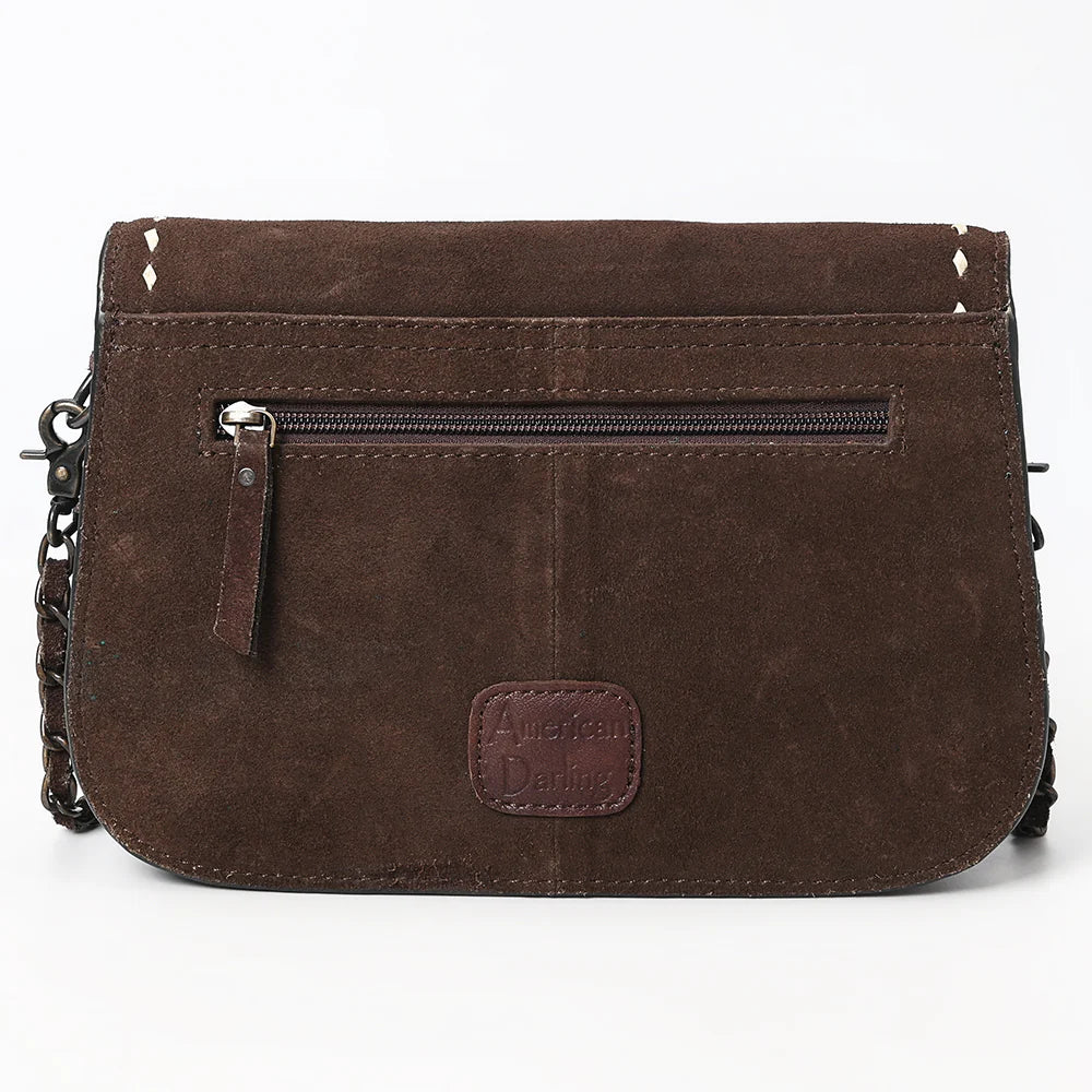 AMERICAN DARLING SUEDE WESTERN BOOT STITCH CROSSBODY BAG