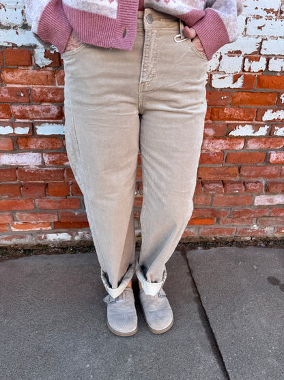 ABIGAIL CORDUROY CROP BARREL PANTS