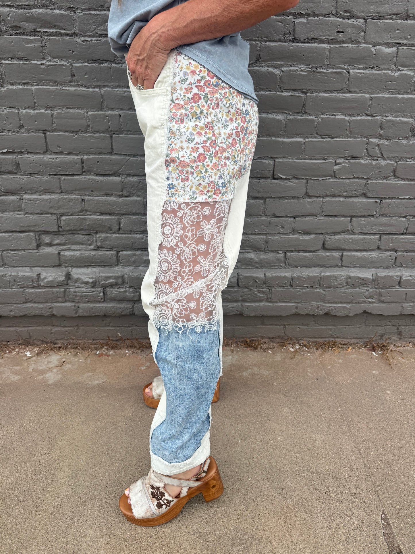 ADEL BOHO FLORAL AND LACE JEANS