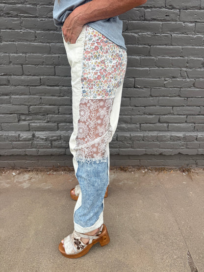 ADEL BOHO FLORAL AND LACE JEANS