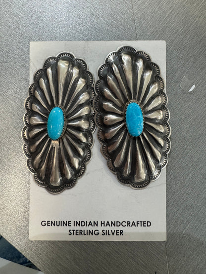 TURQUOISE CONCHO EARRINGS BY RITA LEE