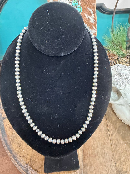 6MM STERLING SILVER PEARL NECKLACE