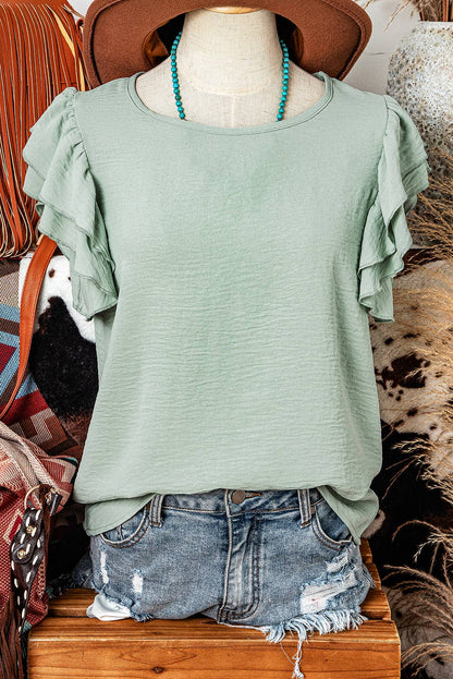 RUFFLED SLEEVE BLOUSE