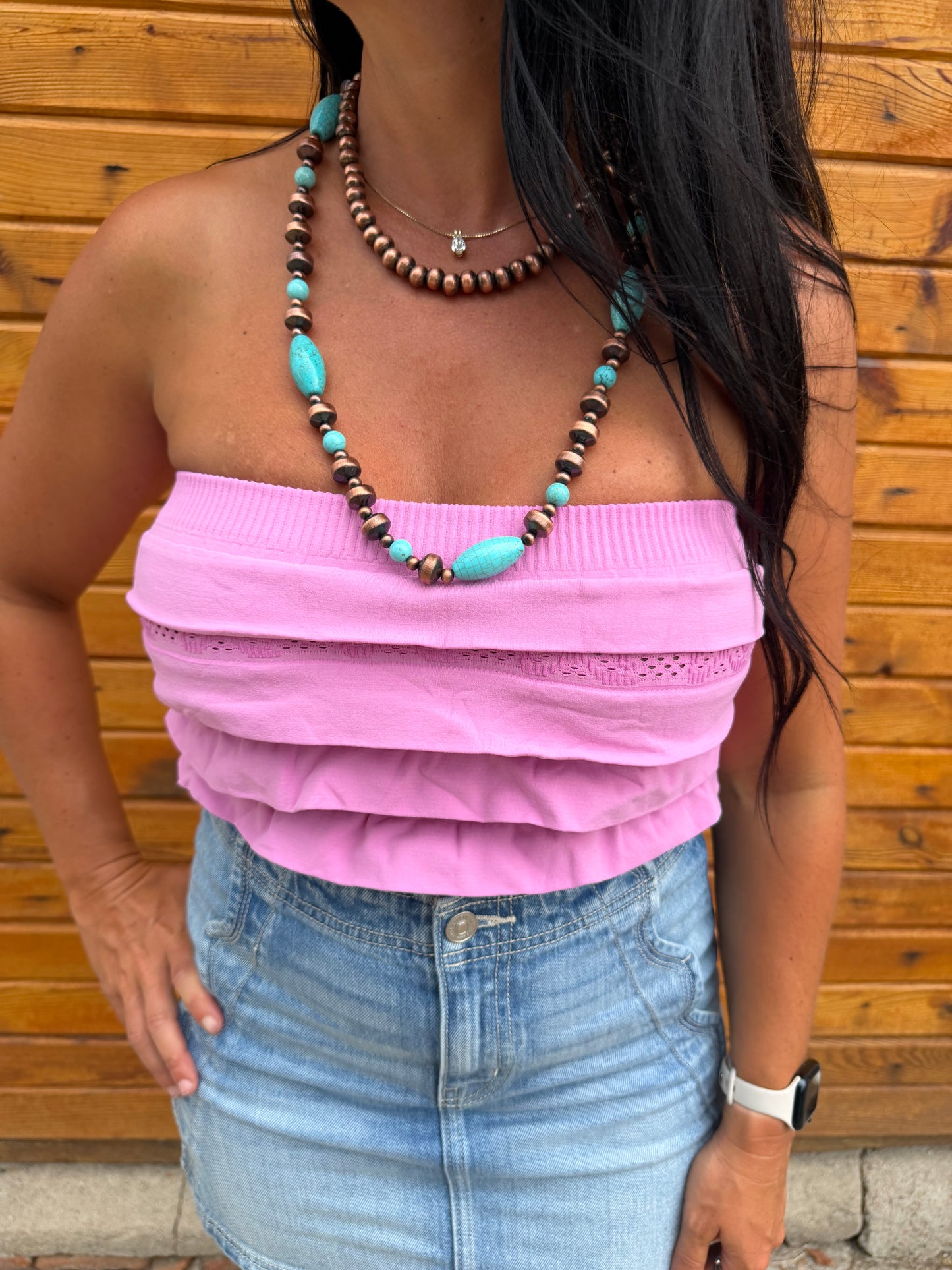 LAYERED RUFFLE TUBE TOP