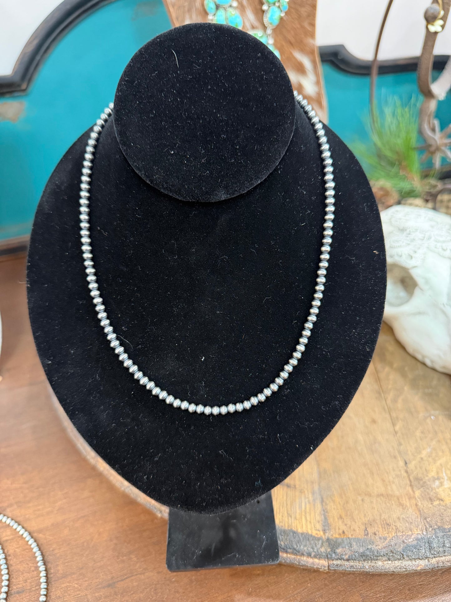 4MM STERLING SILVER PEARL NECKLACE