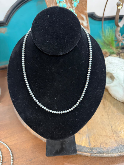 4MM STERLING SILVER PEARL NECKLACE