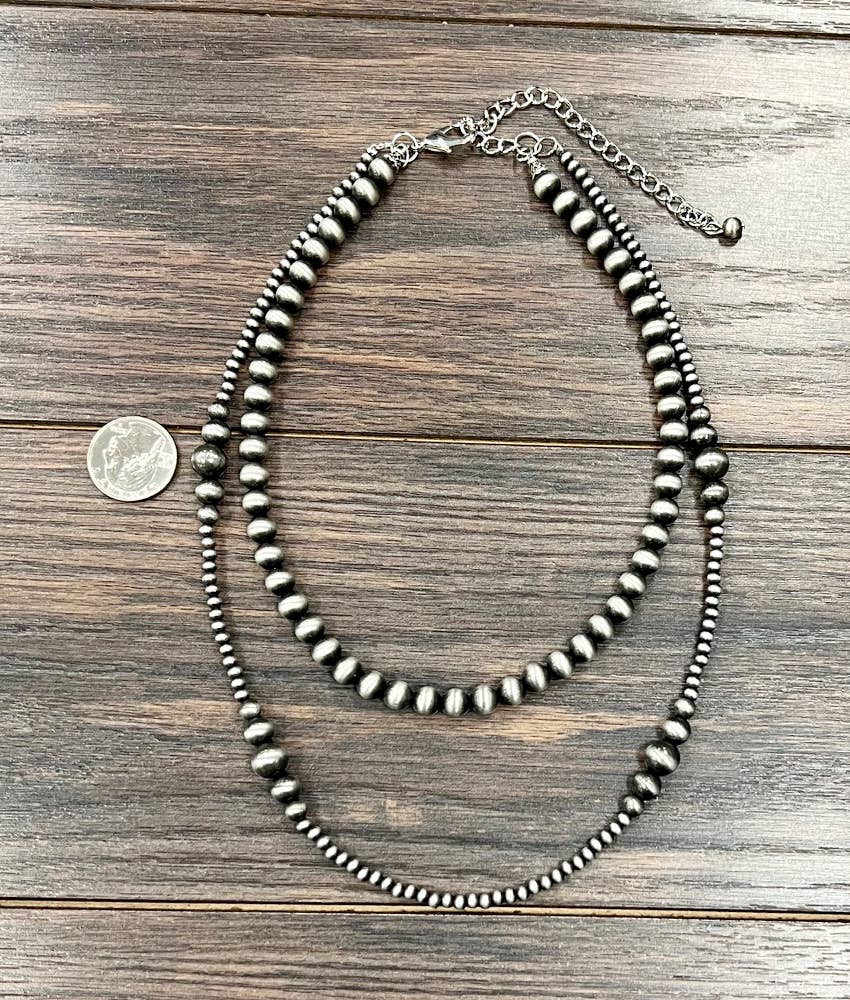 22" NAVAJO INSPIRED BEAD 2 STRAND NECKLACE