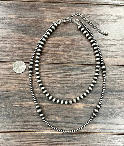 22" NAVAJO INSPIRED BEAD 2 STRAND NECKLACE