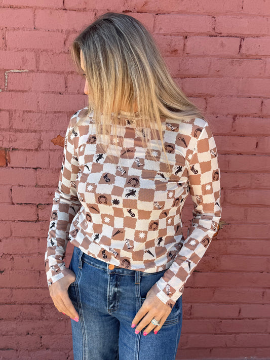 RUSTY WRANGLER MESH TOP