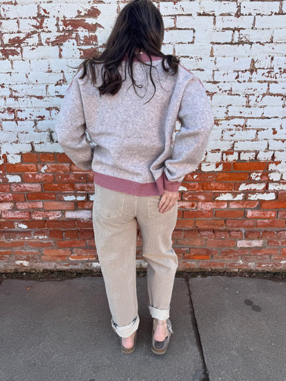 ABIGAIL CORDUROY CROP BARREL PANTS