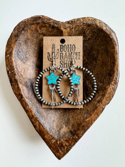 STAR HOOP EARRINGS