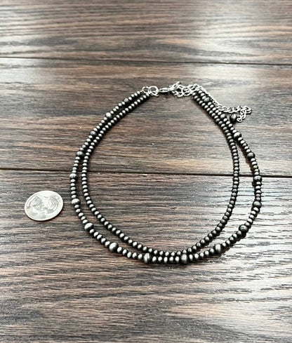 16" NAVAJO INSPIRED BEAD 2 STRAND NECKLACE
