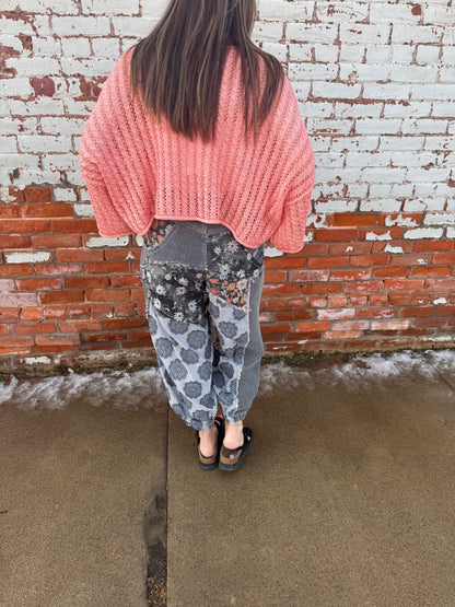 CORAL CLOUD CROCHET TOP