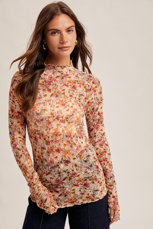 FLORAL PRINT MESH