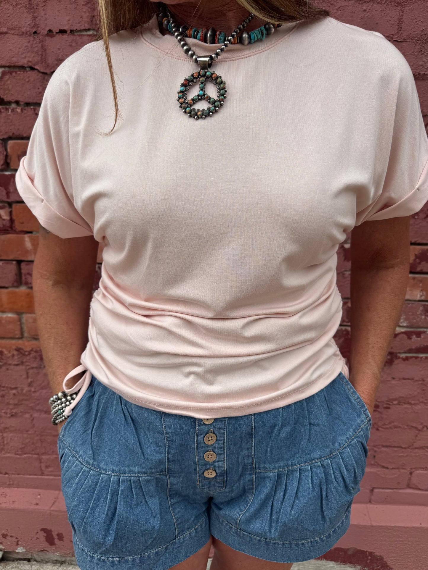 CAP SLEEVE TOP WITH TIE SIDES