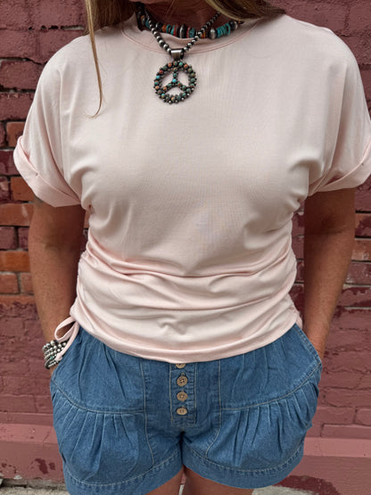 CAP SLEEVE TOP WITH TIE SIDES