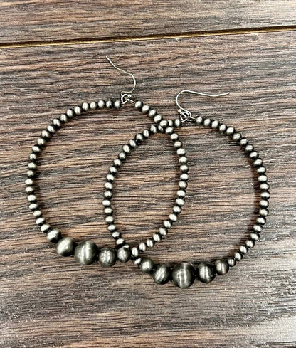 NAVAJO INSPIRED PEARL HOOPS