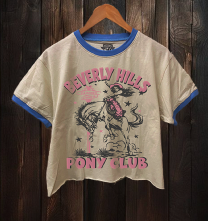 PONY CLUB DARLING RINGER RELAXED CROP TEE