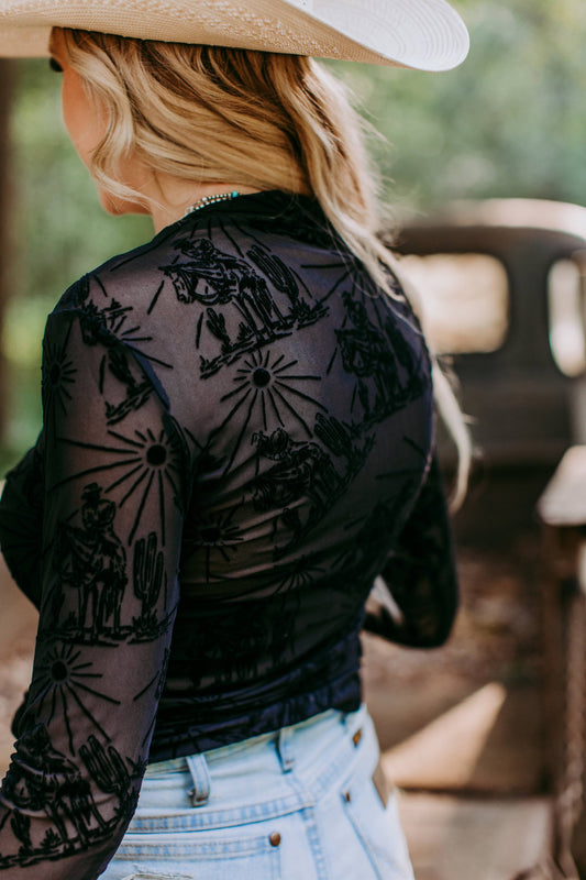 MORNING COWBOY MESH TOP