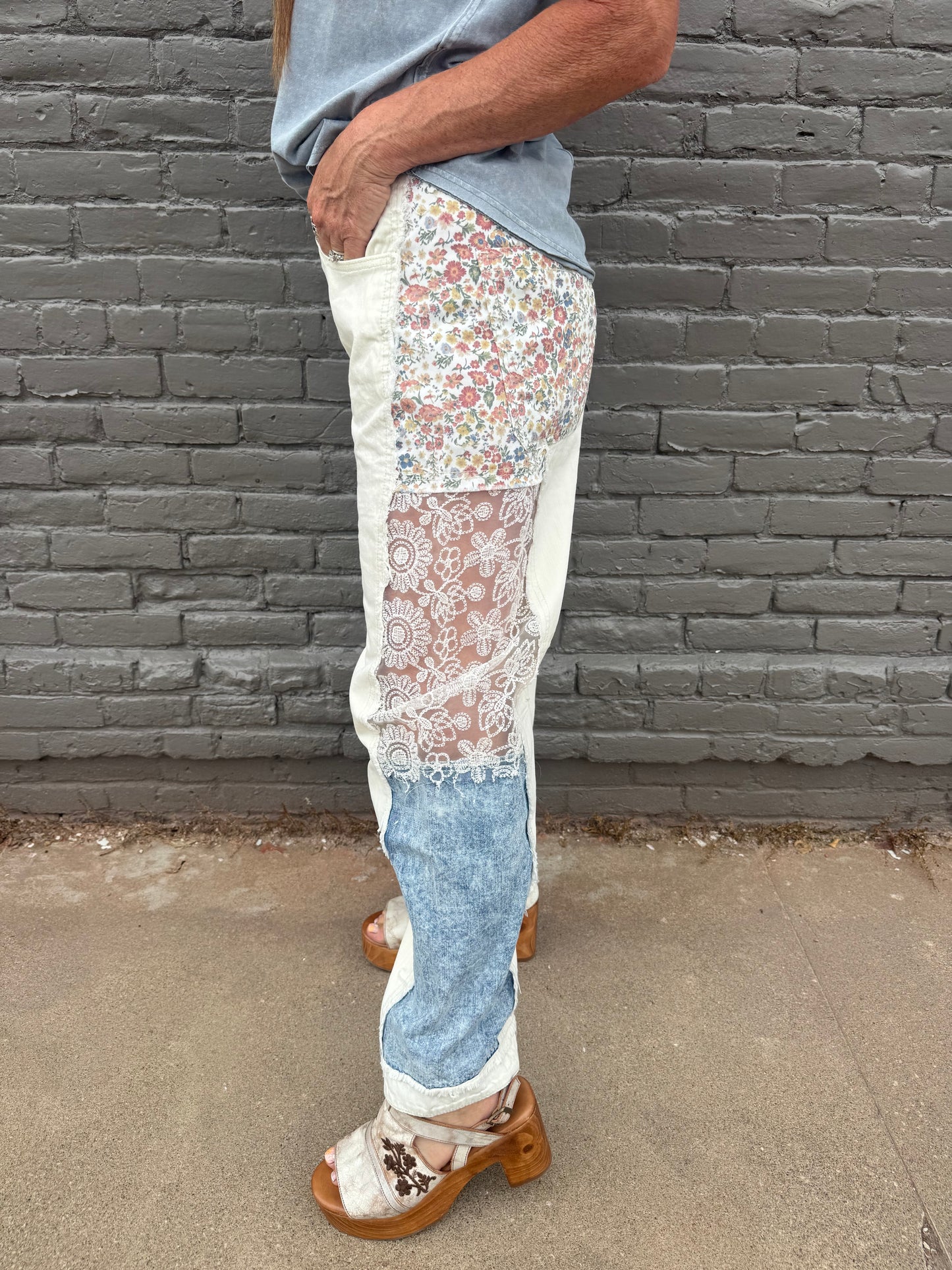 ADEL BOHO FLORAL AND LACE JEANS