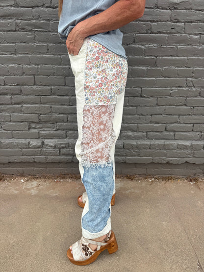 ADEL BOHO FLORAL AND LACE JEANS