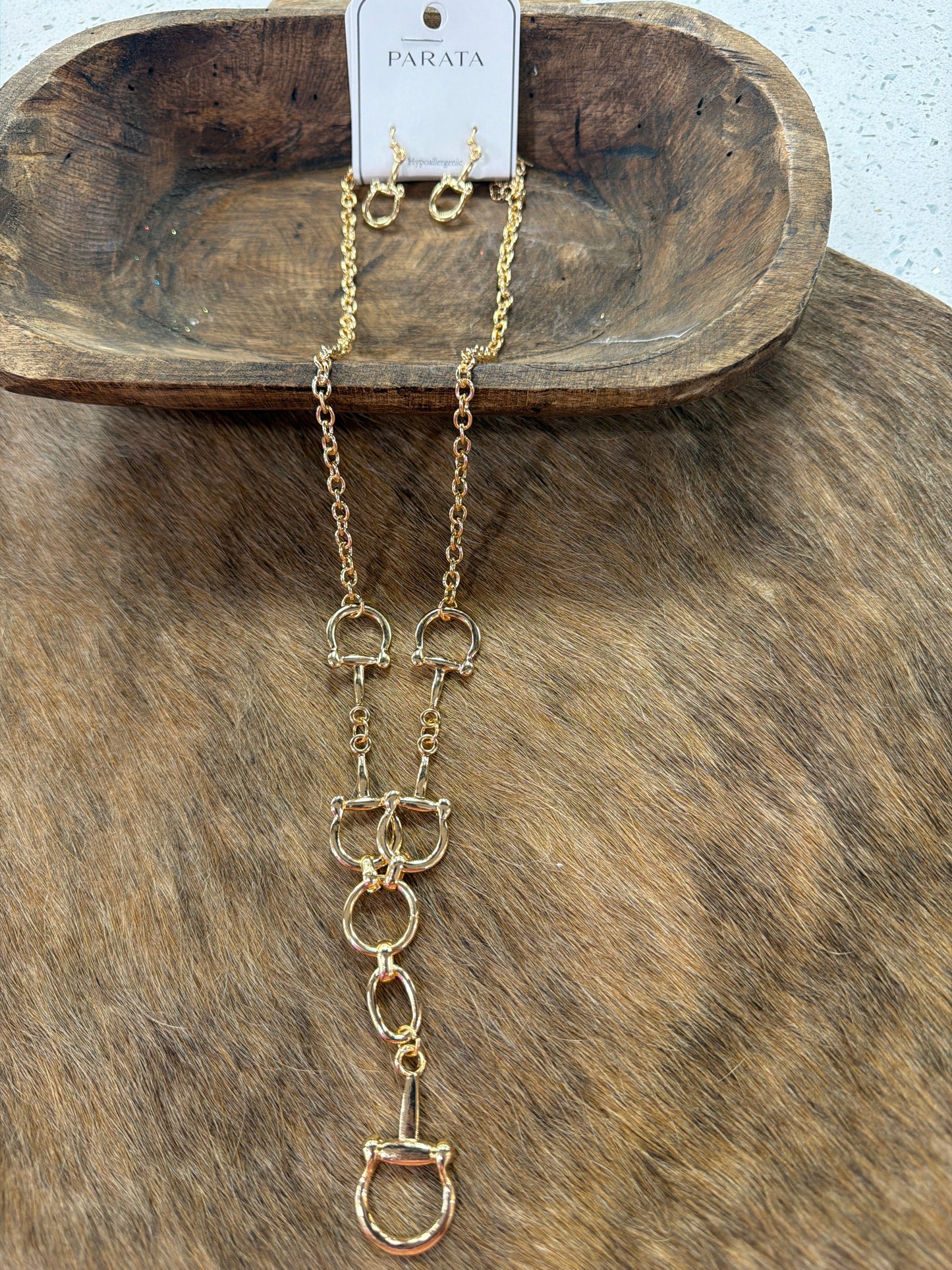 SNAFFLE BIT LARIAT NECKLACE SET
