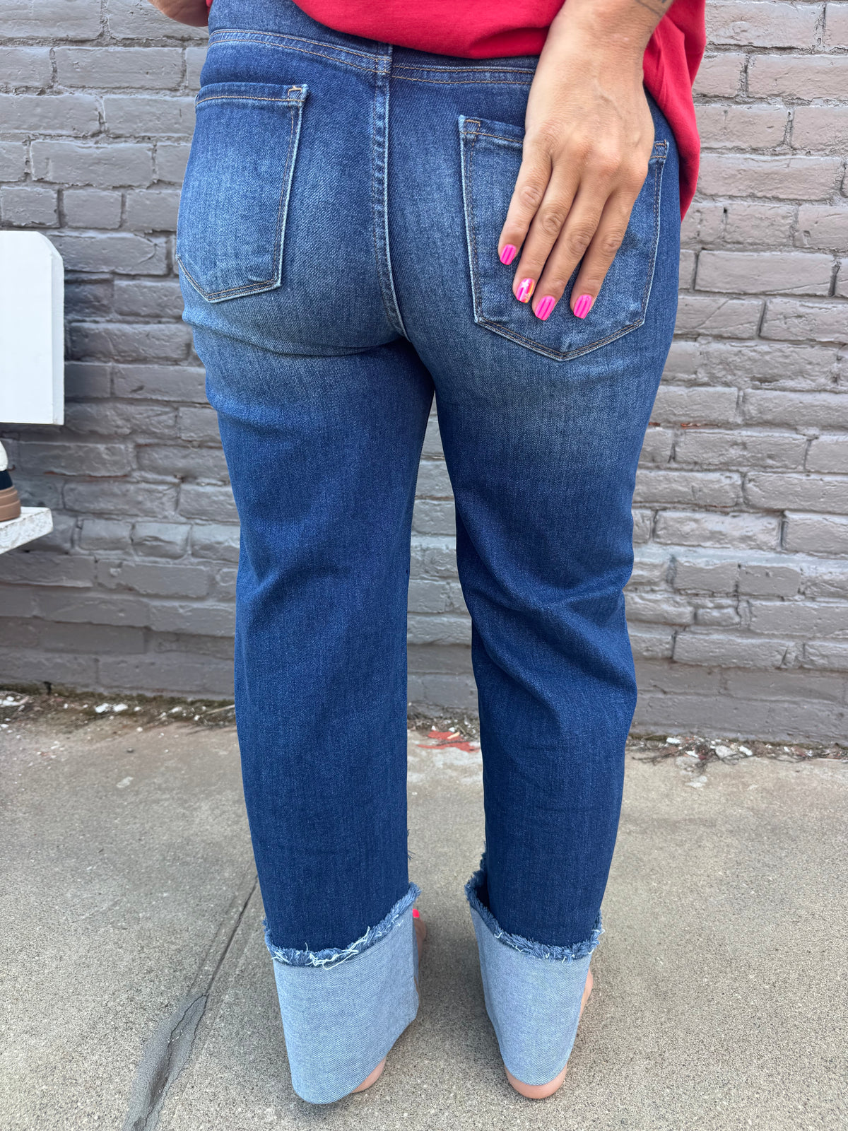 EMMY CROPPED WIDE CUFFED JEANS