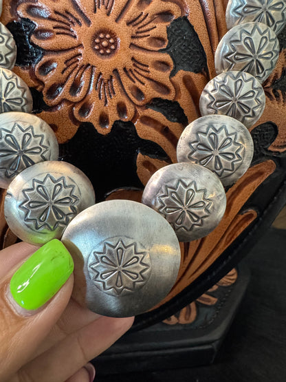 Stamped Pillow Pearl Necklace